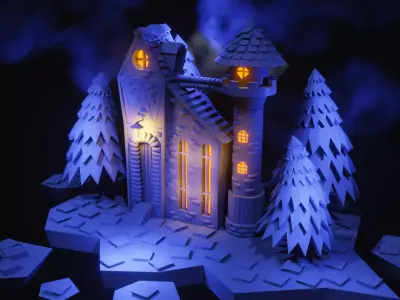Castle at midnight 3D model