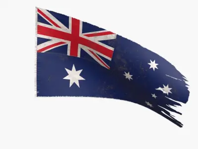 Australia Flag Low-poly 3D model