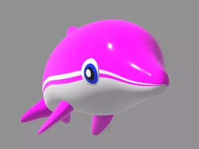 Inflatable dolphin pink 3D model