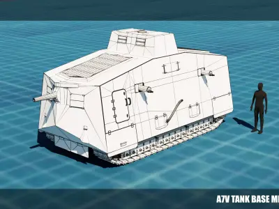 A7V TANK BASE MESH  Low-poly 3D model