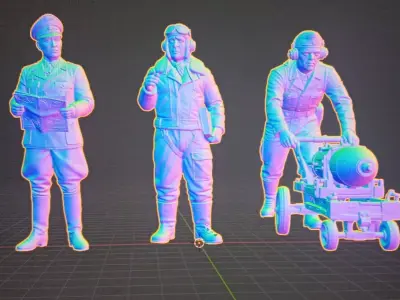 WWII Luftwaffe Officers 3D print model