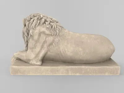 Recumbent Lion 3D Model