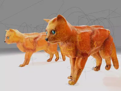 Sci Fi Robot Iron Cat Low-poly 3D model
