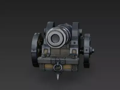 Stylized Medieval Cannon High Poly PBR - 4K Textures 3D model