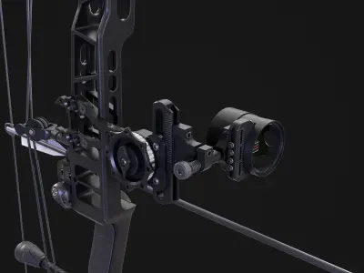 Modern Compound Bow Low-poly 3D model