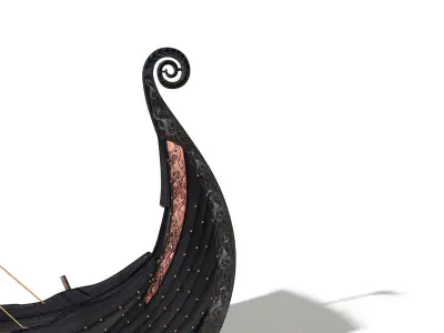 Oseberg Viking ship 2 Low-poly 3D model