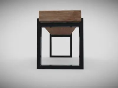Simple Bench  Low-poly 3D model