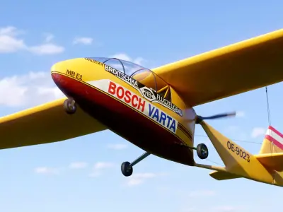 Brditschka MB-E1 Motor Glider Low-poly 3D model