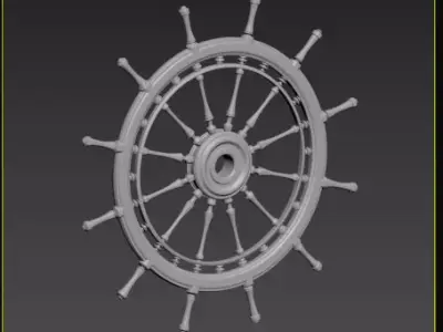 Ship Steering Wheel 3D model