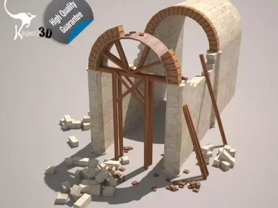 Roman Arch reenactment Low-poly 3D model