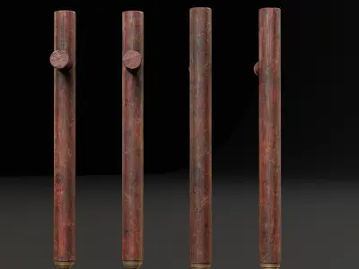Asian Tonfas Weapon Low-poly 3D model