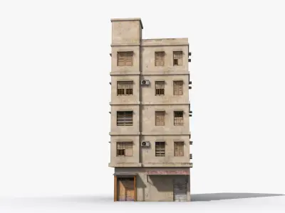 Arab Middle East Building x5 Low-poly 3D model