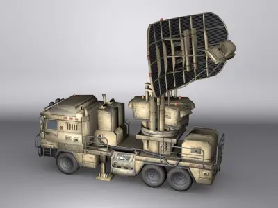 Military Radar Truck Low-poly 3D model