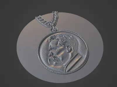 Nietzsche Medallion 3D print model