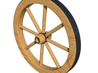 Vintage Wagon Wheel 3D model