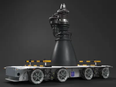 Raptor Rocket Engine on Transport Platform 3D model