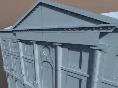 Building Low Poly Facade 74 Low-poly 3D model
