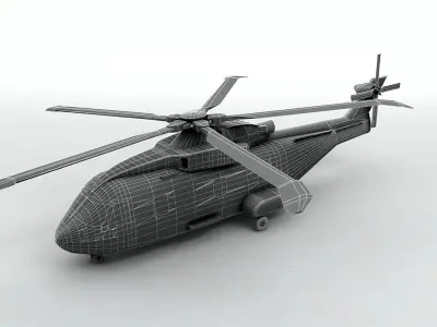Marine One US 101 Helicopter Low-poly 3D model