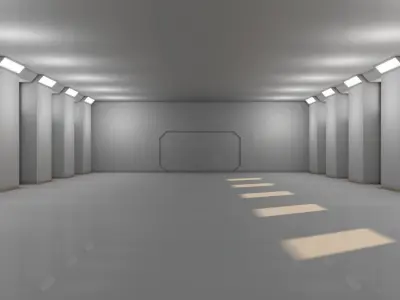 Sci Fi Warehouse Low-poly 3D model 3