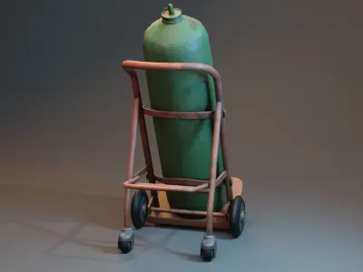 Gas Cylinder Cart Low-poly 3D model