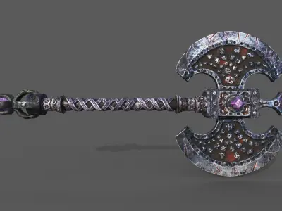 poleaxe sword Free low-poly 3D model