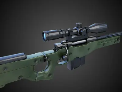 AWM Sniper Rifle Hi-Res 3D model