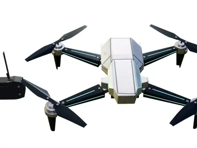 Drone SciFi with RemoteControl Low-poly 3D model