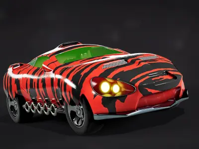 Fiery Tires - Dragon King - Hotwheels car Free 3D model