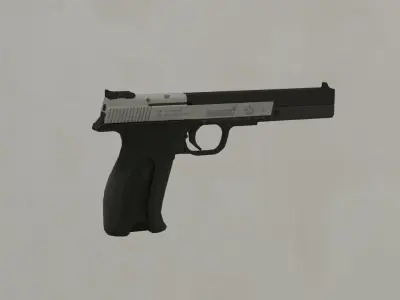 Hammerli X-Esse Long Stylised Low-poly Pistol Low-poly 3D model