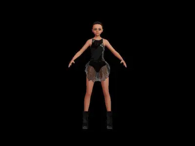 Female character pack Low-poly 3D model