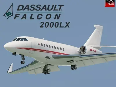 Dassault Falcon 2000LX Low-poly 3D model
