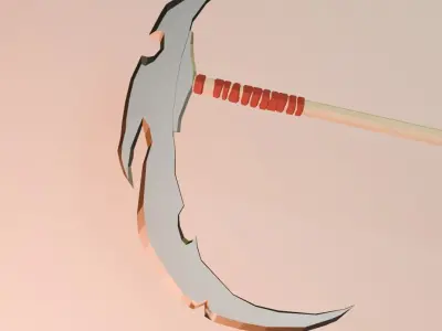 Lowpoly Reaper Embrace 3D Lowpoly Scythe Model Free 3D model