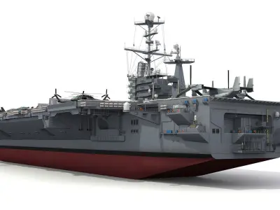 Aircraft carrier Low-poly 3D model