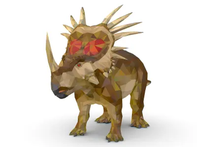 Dinosaur Styraco Lowpoly Art Style Animal Low-poly 3D model