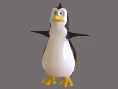 Penguin Toon Low-poly 3D model