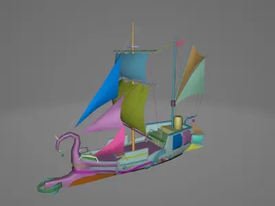 Pirate Ship 1 Low-poly 3D model
