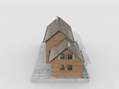 Swiss rural railway station Low-poly 3D model