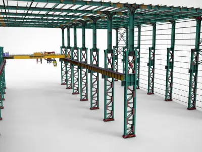 Warehouse Construction Low-poly 3D model