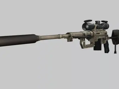 Sniper Denel 8NTW-20 Low-Poly 3D Model Low-poly 3D model purchase