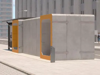 Bus Stop Bomb Shelter Module 3D model