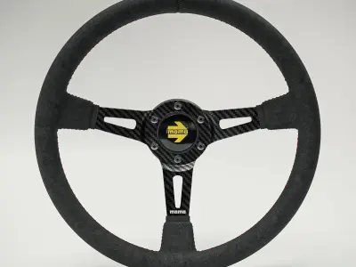 MOMO Style Racing Steering Wheel in 4 colour variants 3D model