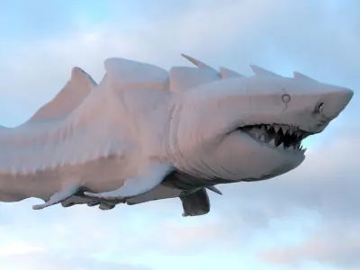 Great White Shark Hybrid With UVs 3D model