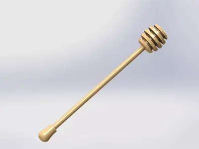 Wooden Honey Dipper Spoon 3D model