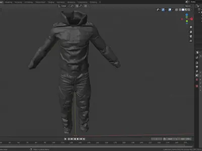 Cyberpunk jacket and pants 3D model