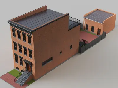 Brownstone townhouse 3D model