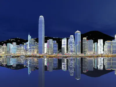 Hong Kong City Low-poly 3D model