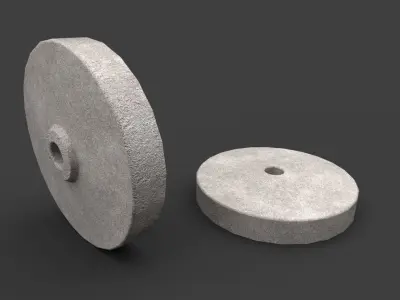 Set of historic millstones Low-poly 3D model
