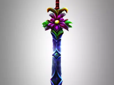 Girly Flower Sword Low-poly 3D model