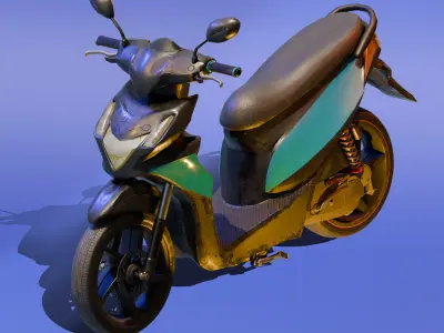 AUTOMATIC BIKE - LOW POLY 3D model