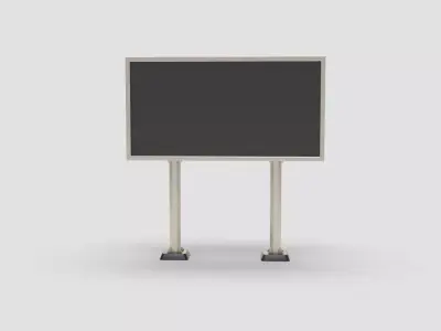 Style advertisement close to a street in city 3D model